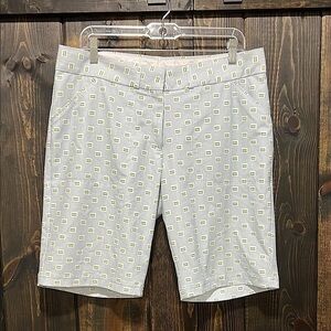 Peter Millar Wicking Shorts 12 Golf Tennis Athletic White Blue Green Preppy